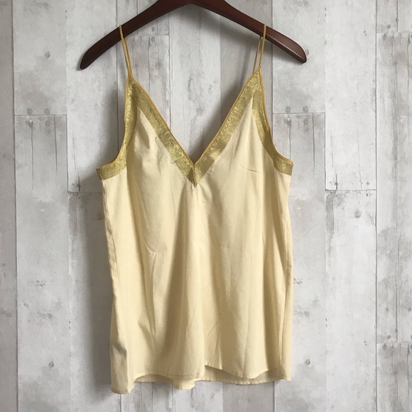 Anthropologie ecote Gold tank blouse medium - Picture 2 of 8